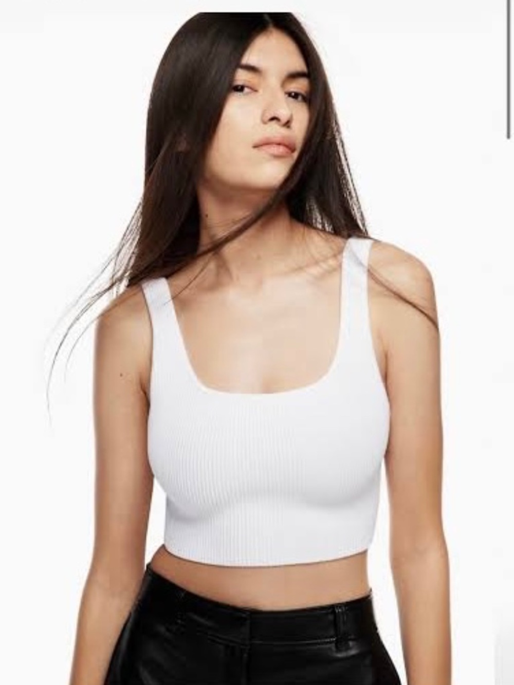 Aritzia Babaton M Sculpt Knit Ribbed Crop Top